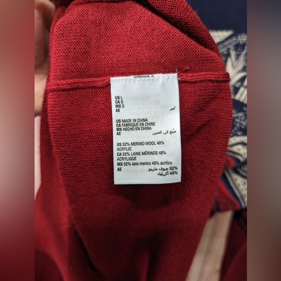 CLUB ROOM Men's Genn Fair Isle Sweater Navy Blue/Red US Size Large NWOT - Picture 6 of 8